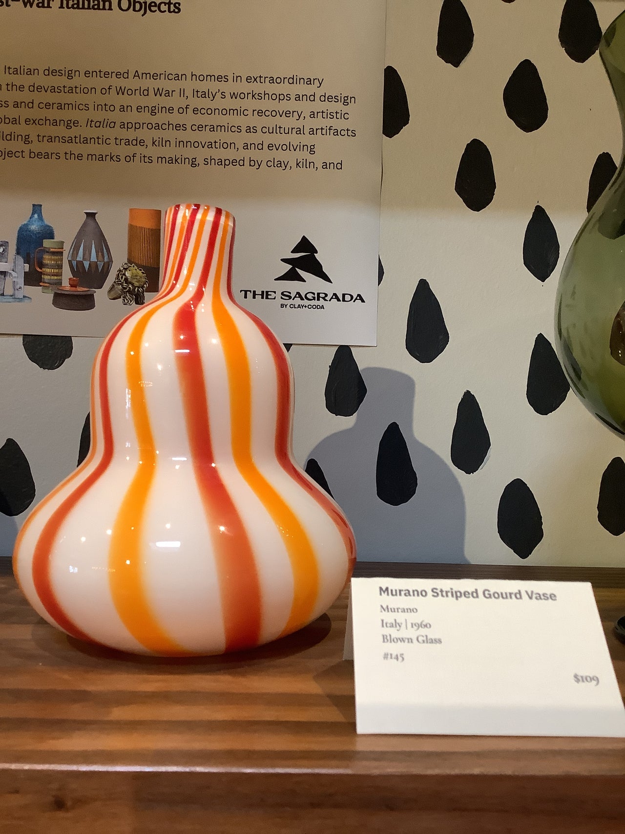 Clay + Coda - Mid Century Murano Striped Gourd Vase
