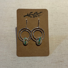 One Seed Designs - Stone Mountain Ribbon Turquoise Hoop Earrings