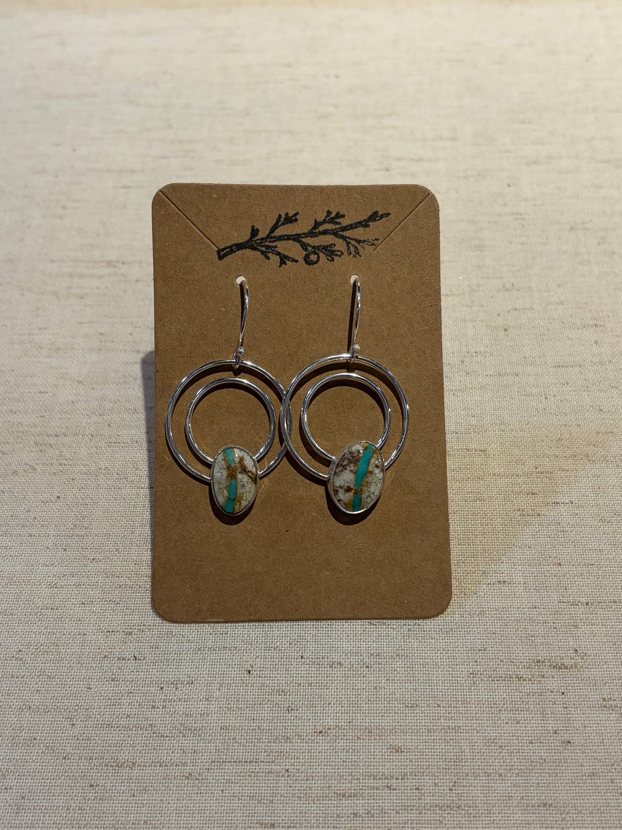 One Seed Designs - Stone Mountain Ribbon Turquoise Hoop Earrings