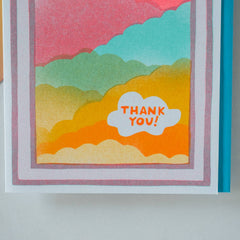 Thank you Clouds - Risograph Greeting Card