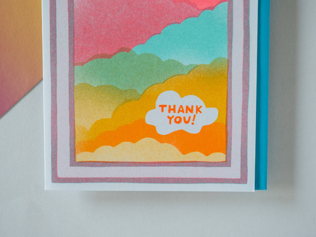 Thank you Clouds - Risograph Greeting Card