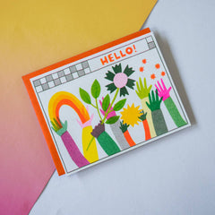 Hello High Fives - Risograph Greeting Card