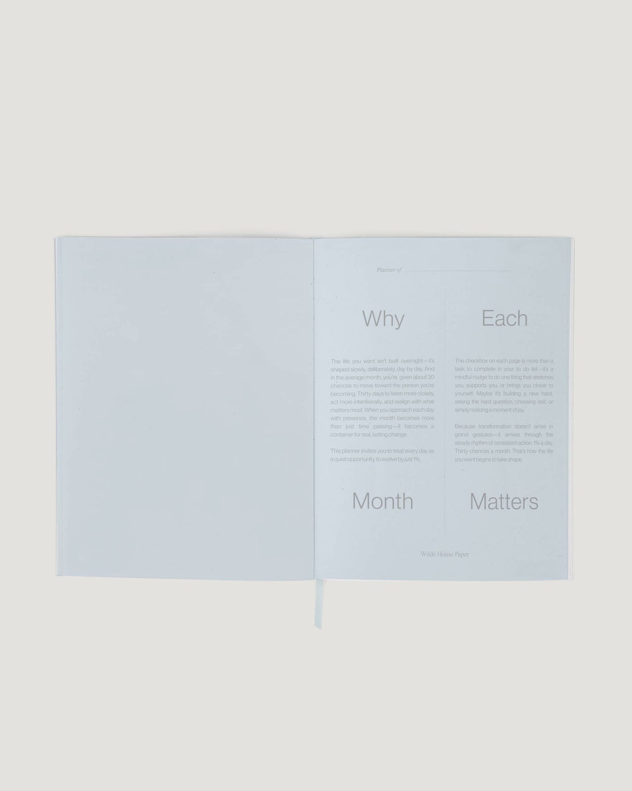 Wilde House Paper - Month Planner