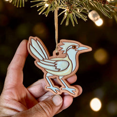Roadrunner (#2) Artisanally Crafted Ornament (Color Var): Blue