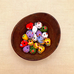 Colorful Skull Bead Clay, Peru 