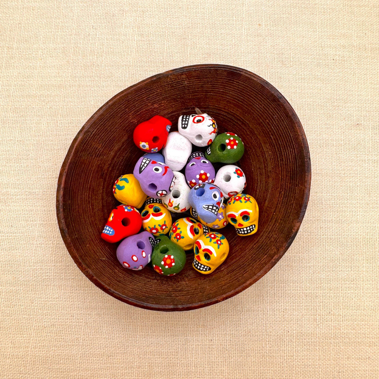 Colorful Skull Bead Clay, Peru 