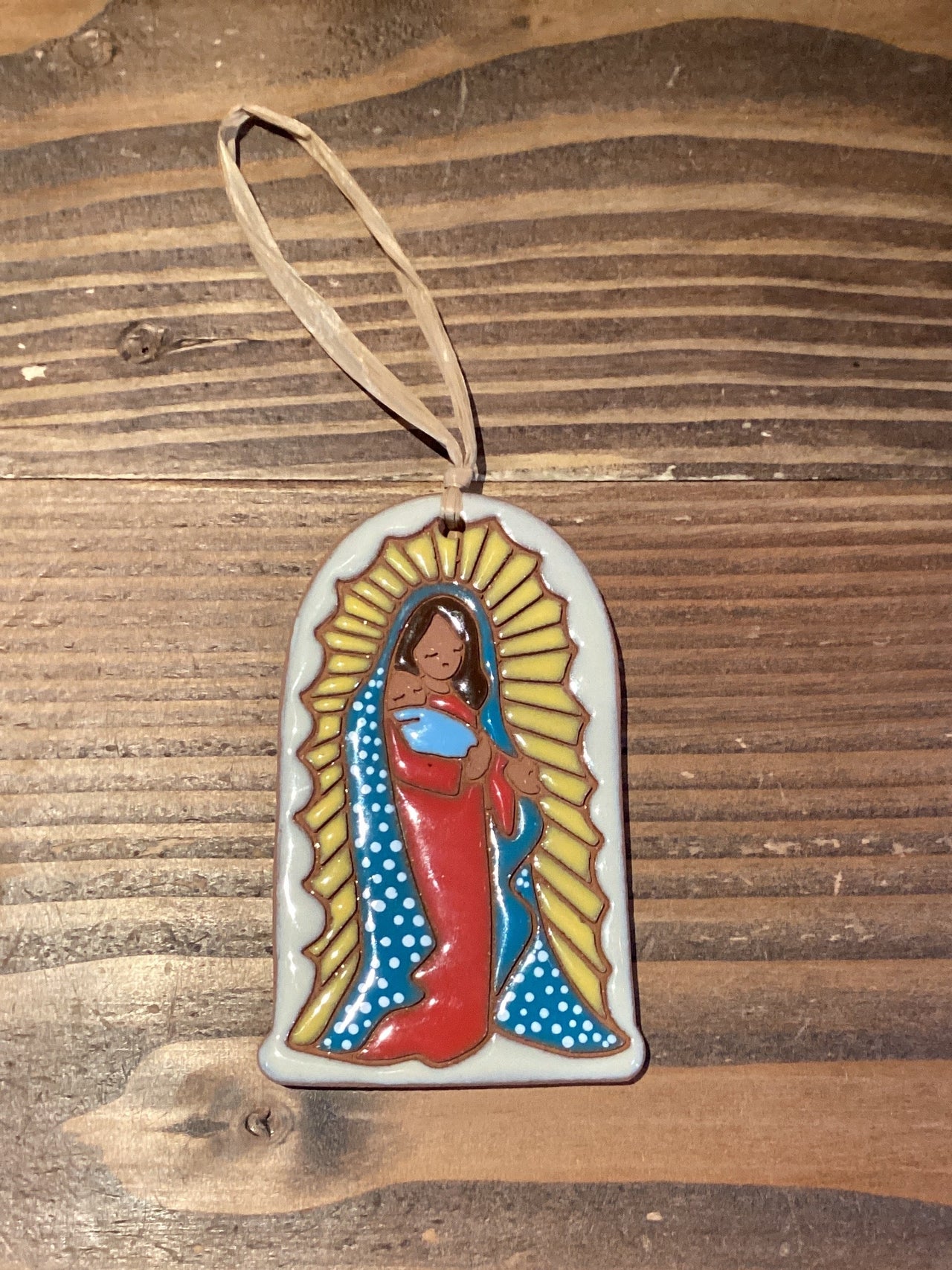 Little Clay Hen - Ornament - Our Lady of Guadalupe
