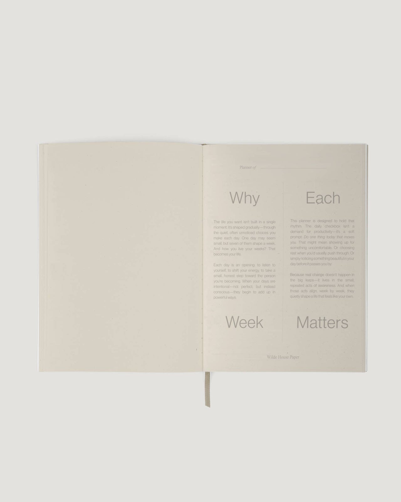 Wilde House Paper - Week Planner