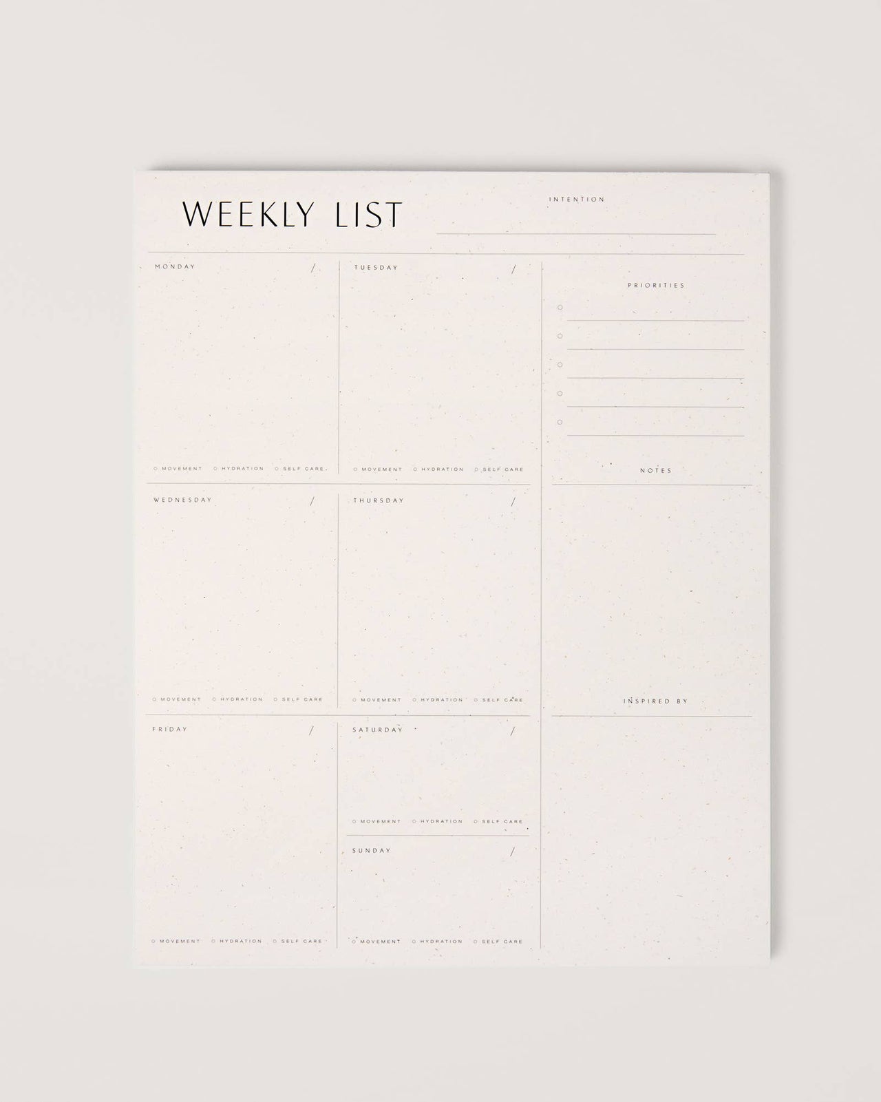 Wilde House Paper - Weekly List Pad