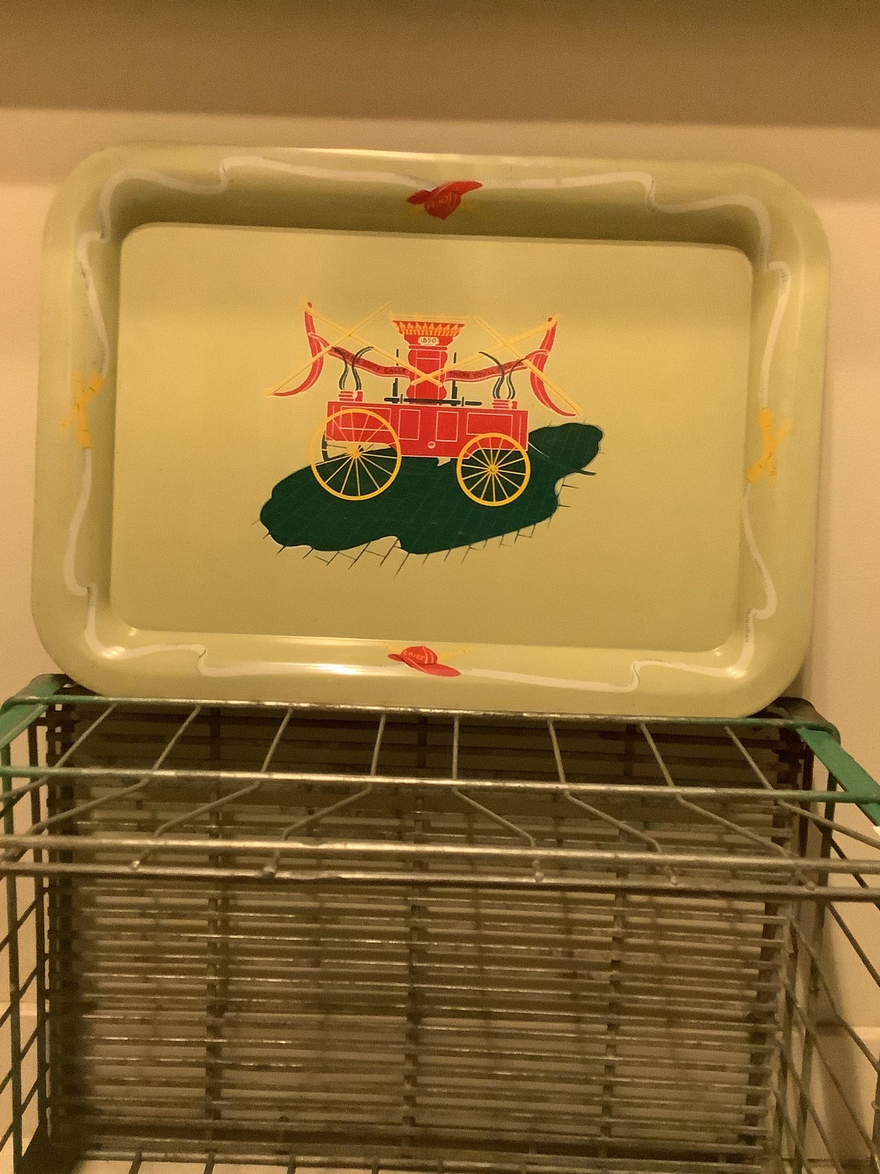 Vintage Decor - Fire Truck Tin Tray