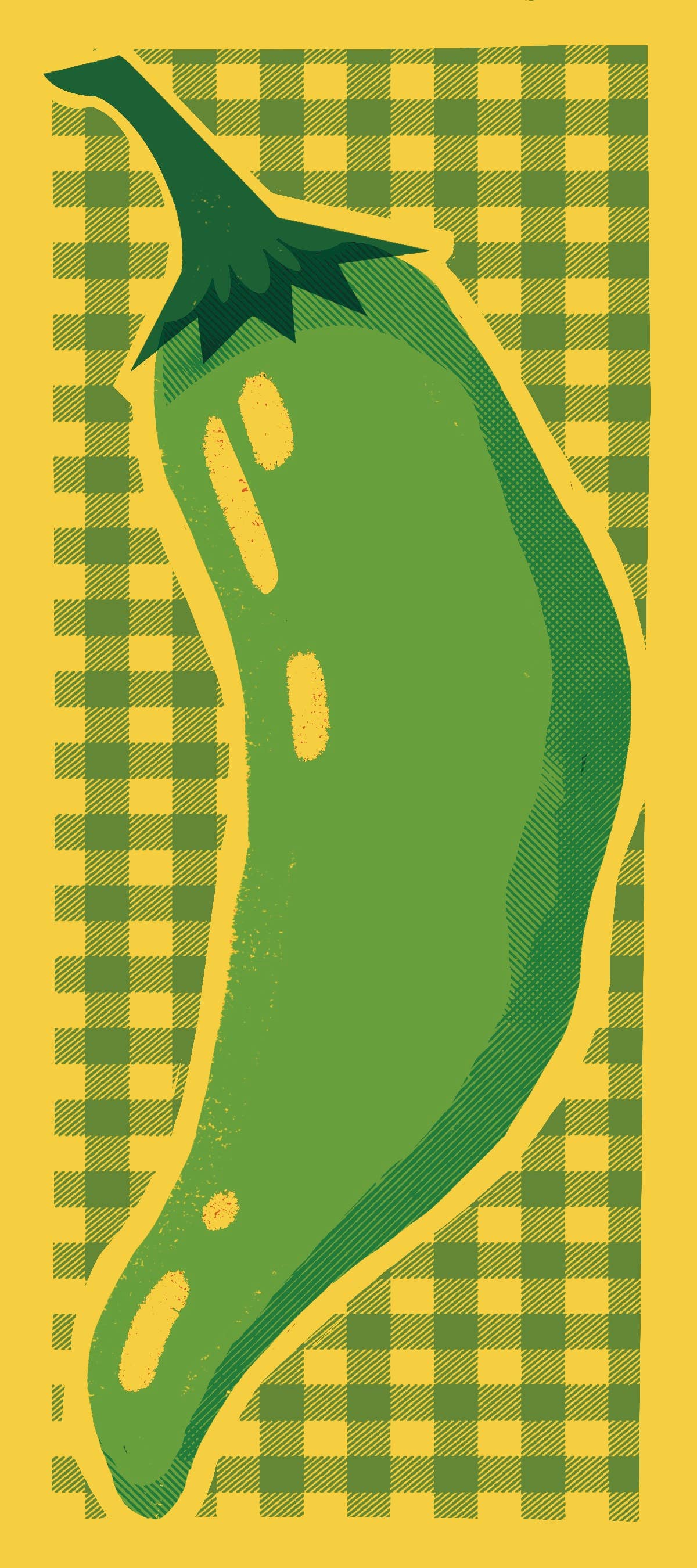 Green Chili Pepper - Risograph Market Notepad 