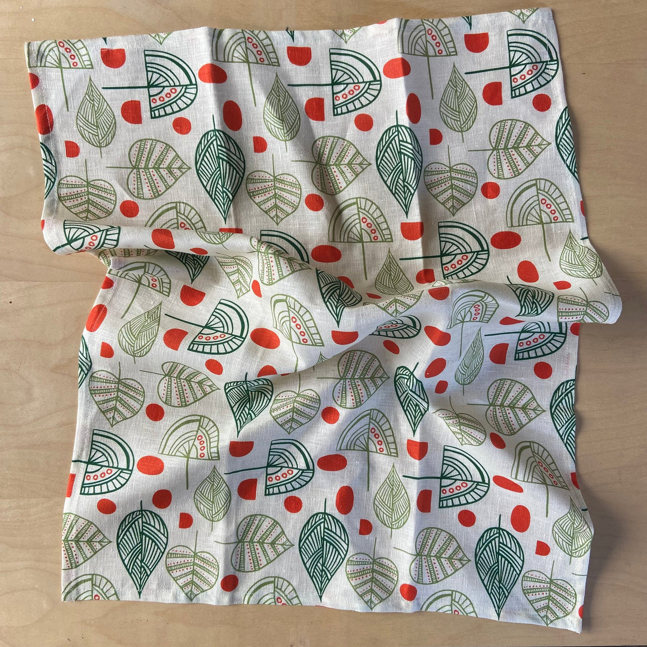 Jen Fox - Mod Trees Linen Tea Towel