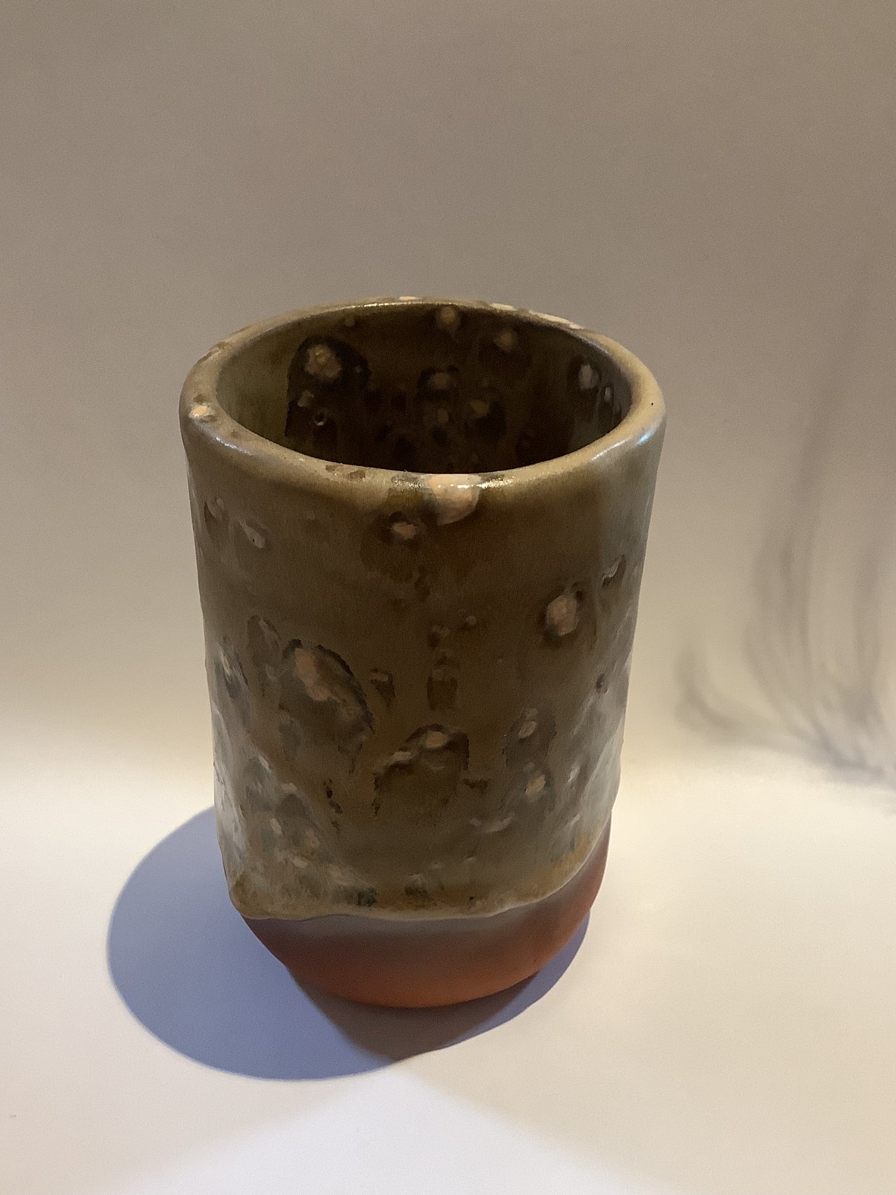 Ceramics By Marissa Wood - Ceramic Tea Cup - Spotted Green Glaze