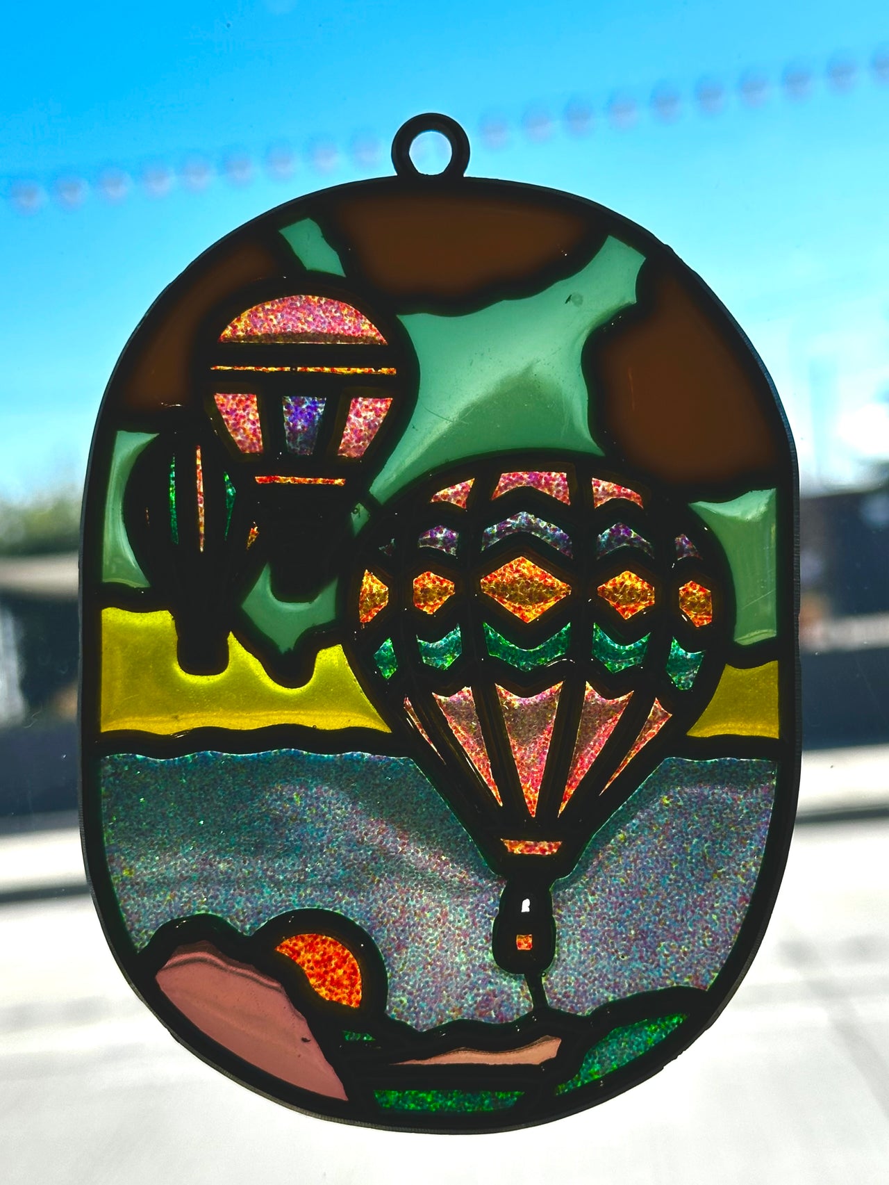 Hot Air Balloon Faux Stained Glass