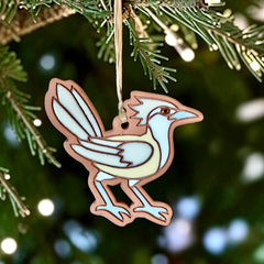 Roadrunner (#2) Artisanally Crafted Ornament (Color Var): Blue