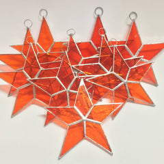 STAINED GLASS STARS - HANDMADE - FLAT       BEST SELLER!: ASSORTMENT OF COLORS