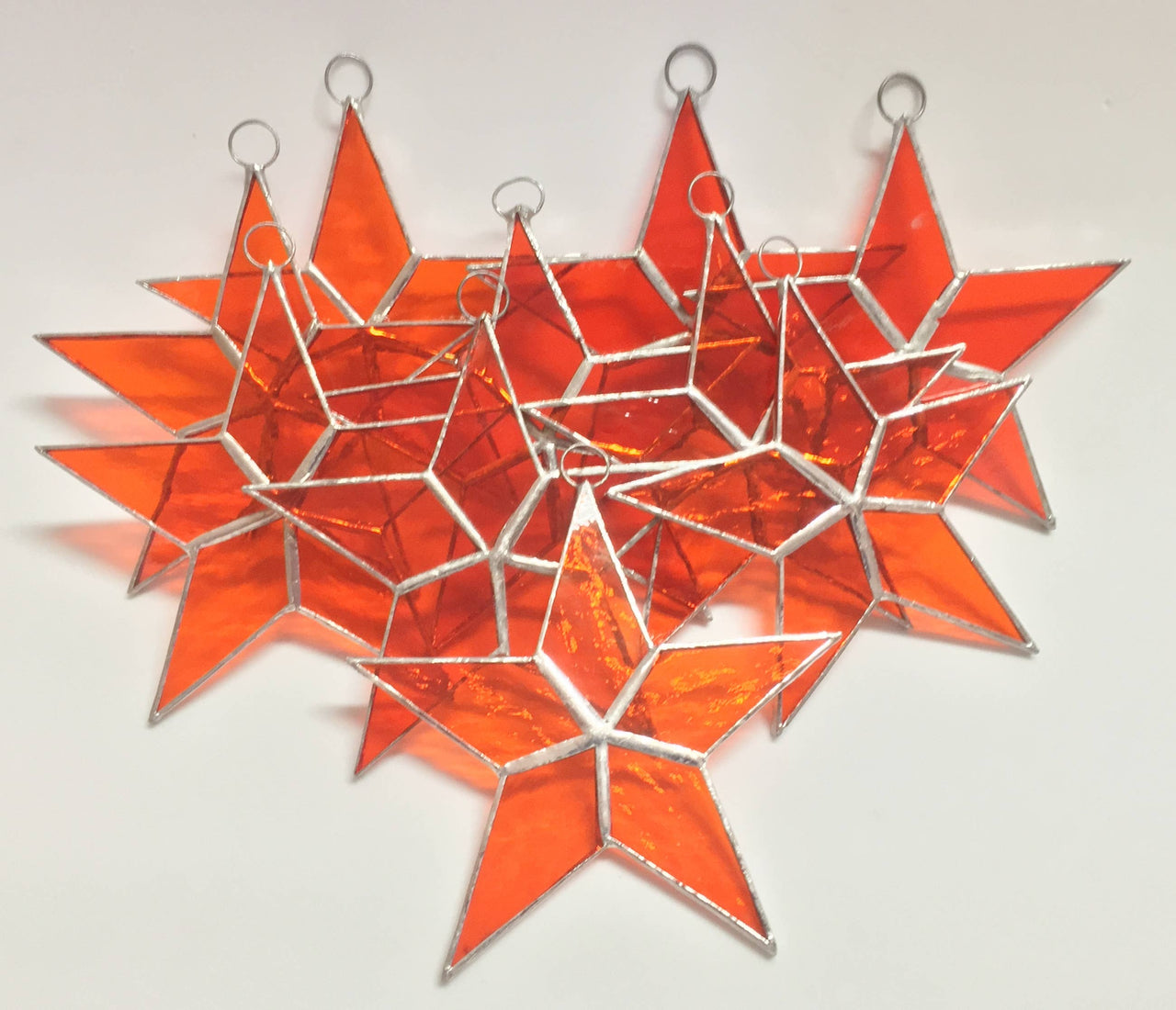 STAINED GLASS STARS - HANDMADE - FLAT       BEST SELLER!: ASSORTMENT OF COLORS
