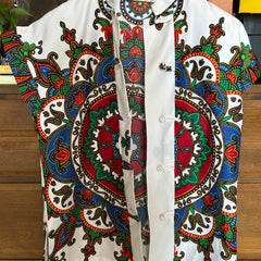 Flyby Provisions - Vintage Clothing - Waltah Clarke’s Mandarin-Style Banded Blouse