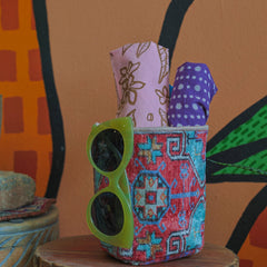 Vintage Rug Pattern Storage and Plant Basket