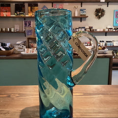 Clay + Coda- Item #100- Blue Optic Swirl Pitcher
