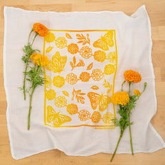 Kei & Molly - Tea Towel - Monarchs & Marigolds