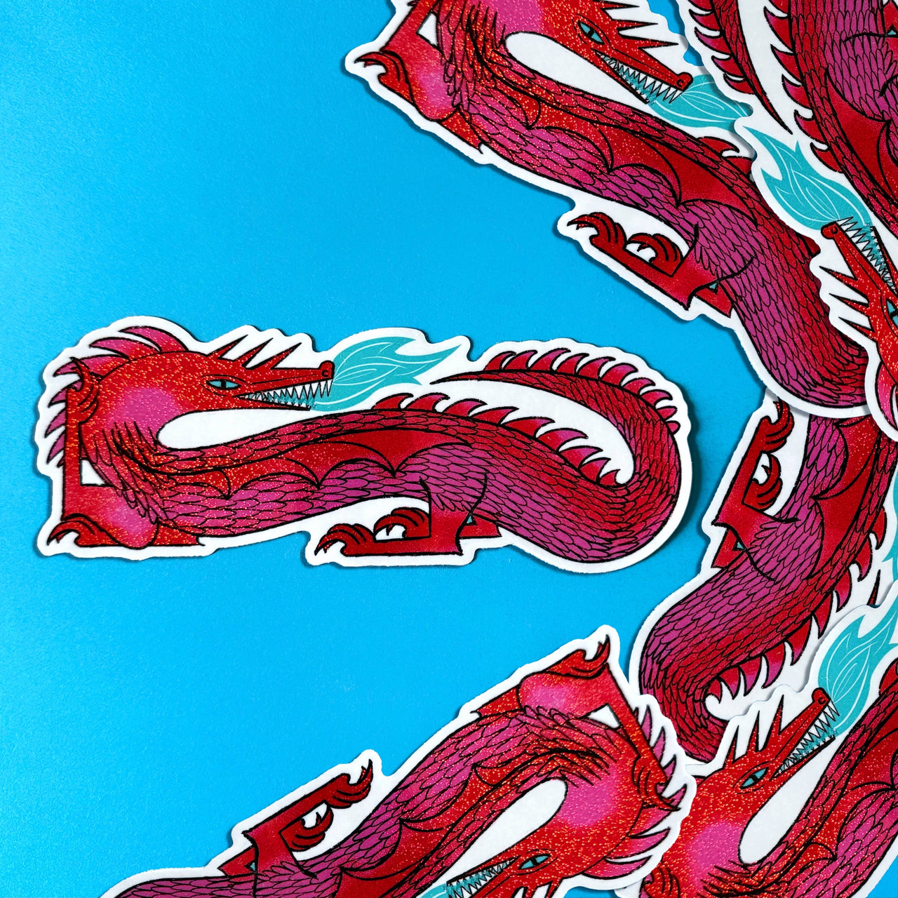 Glitter Dragon - Vinyl XL Sticker - Bumper sticker 