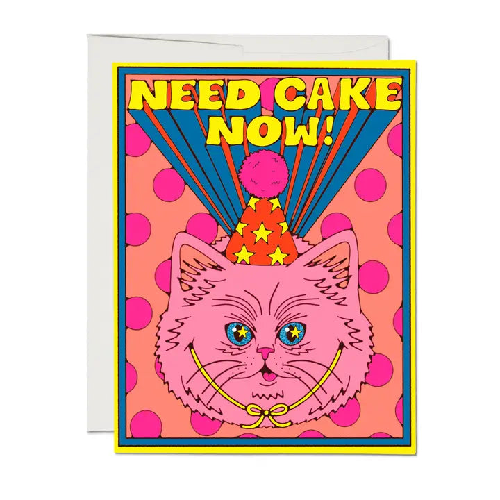 Red Cap Cards - Greeting Card - Need Cake Now!