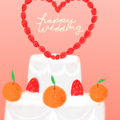 FRUIT CAKE WEDDING - Wedding Card