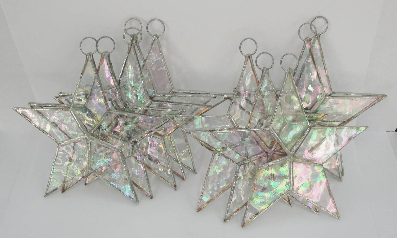 STAINED GLASS STARS - HANDMADE - FLAT       BEST SELLER!: ASSORTMENT OF COLORS