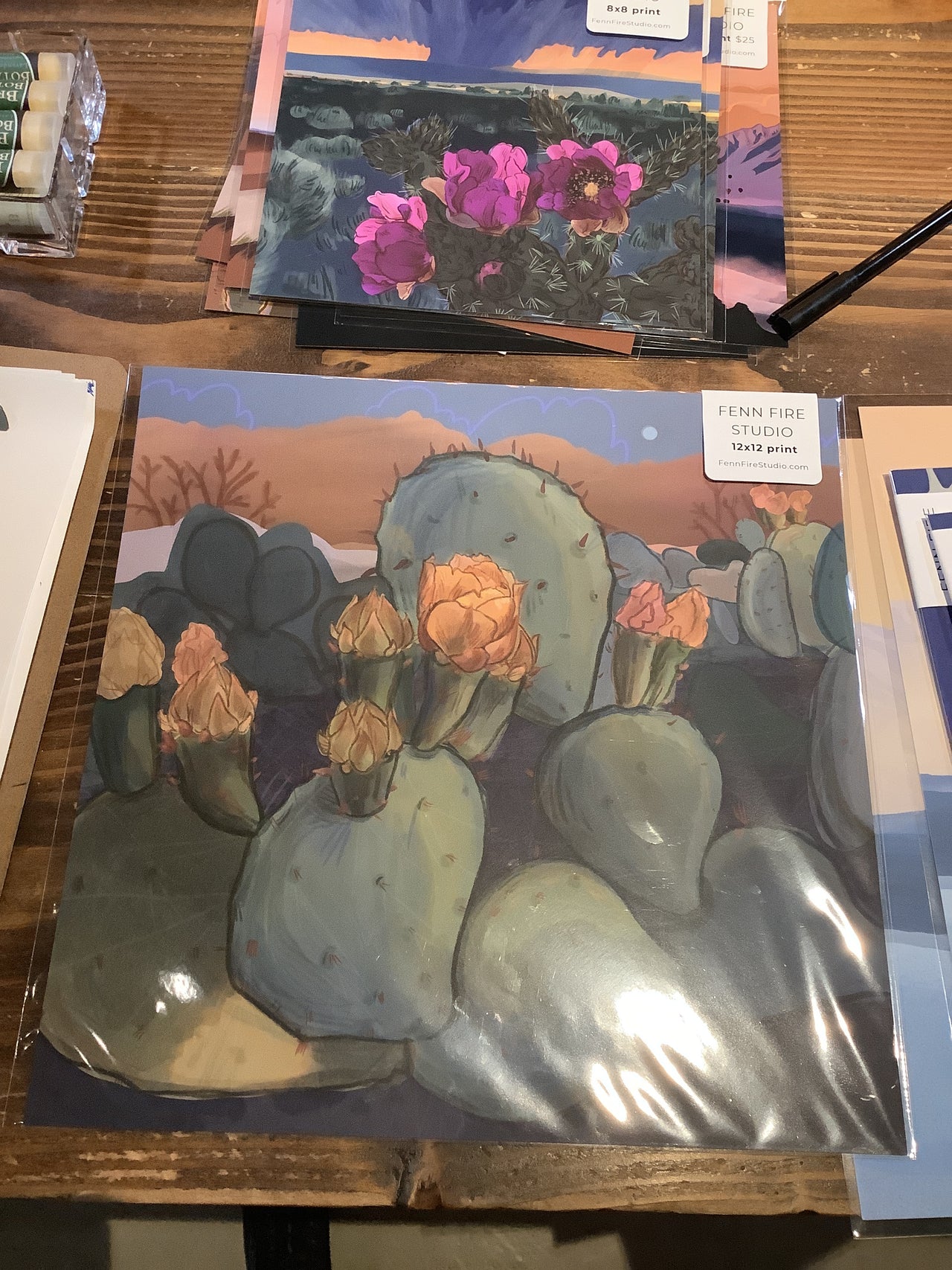 Fenn Fire Studio - Print 12”x12” - Foothills Prickly Pear