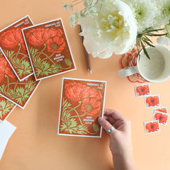 Thinking of You (Red Poppies) Friendship Card