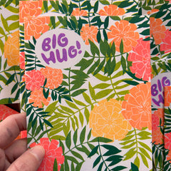 Big Hug - Marigold Risograph Greeting Card