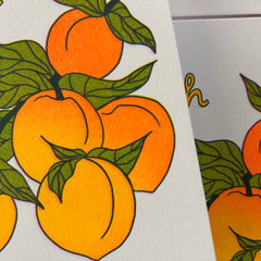 You're A Peach - Risograph Greeting Card 