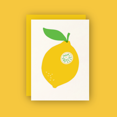 Main Squeeze Lemon Letterpress Greeting Card