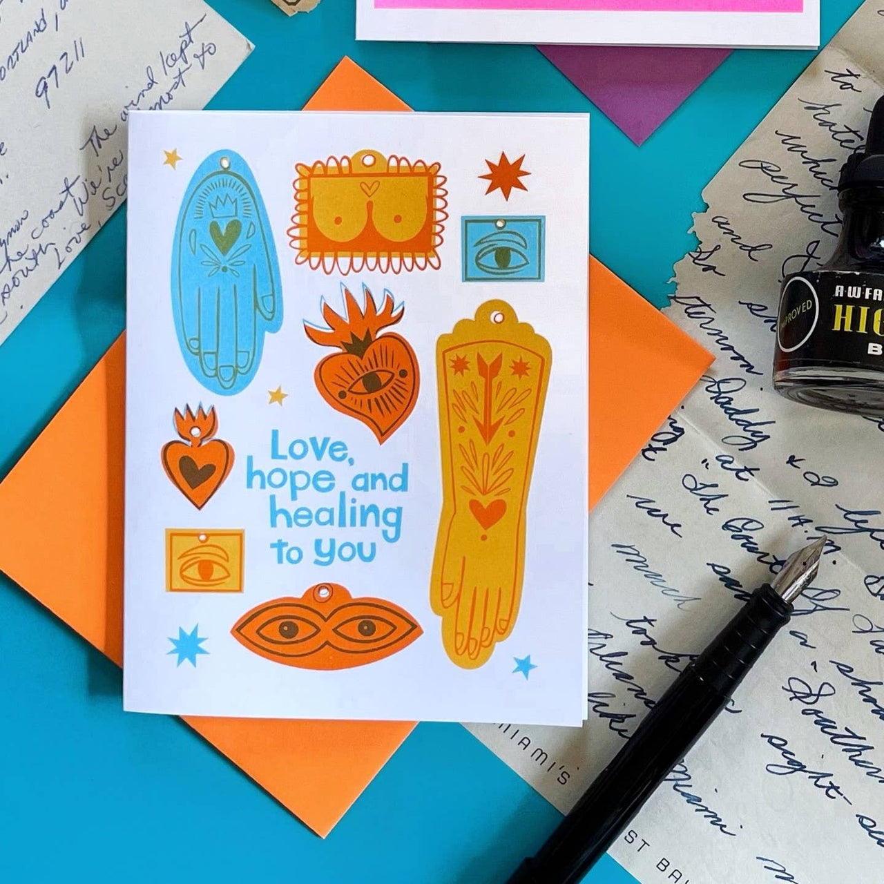 Hope and Healing Ex Voto - Get Well Risograph Greeting Card