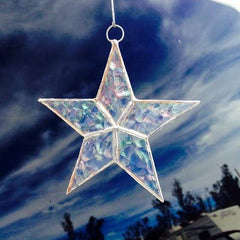 STAINED GLASS STARS - HANDMADE - FLAT       BEST SELLER!: ASSORTMENT OF COLORS