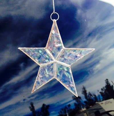 STAINED GLASS STARS - HANDMADE - FLAT       BEST SELLER!: ASSORTMENT OF COLORS