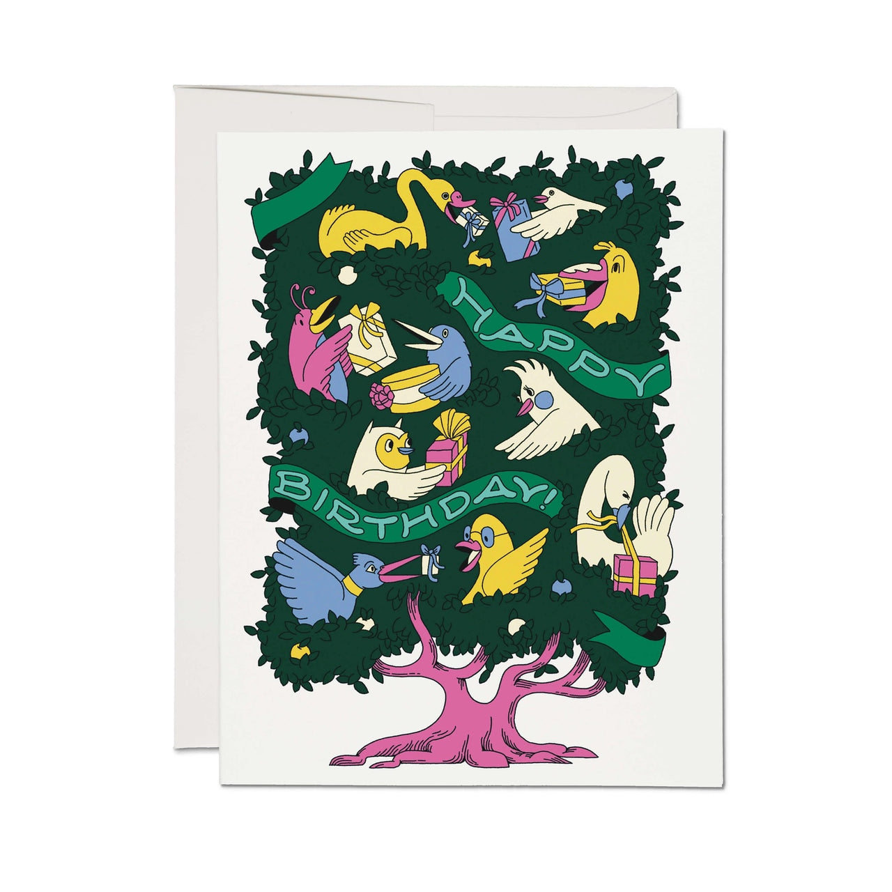 Red Cap Cards - Greeting Card - Birthday Birds