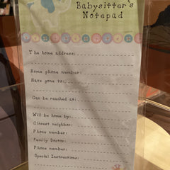 Flyby - Vintage Babysitters Notepad