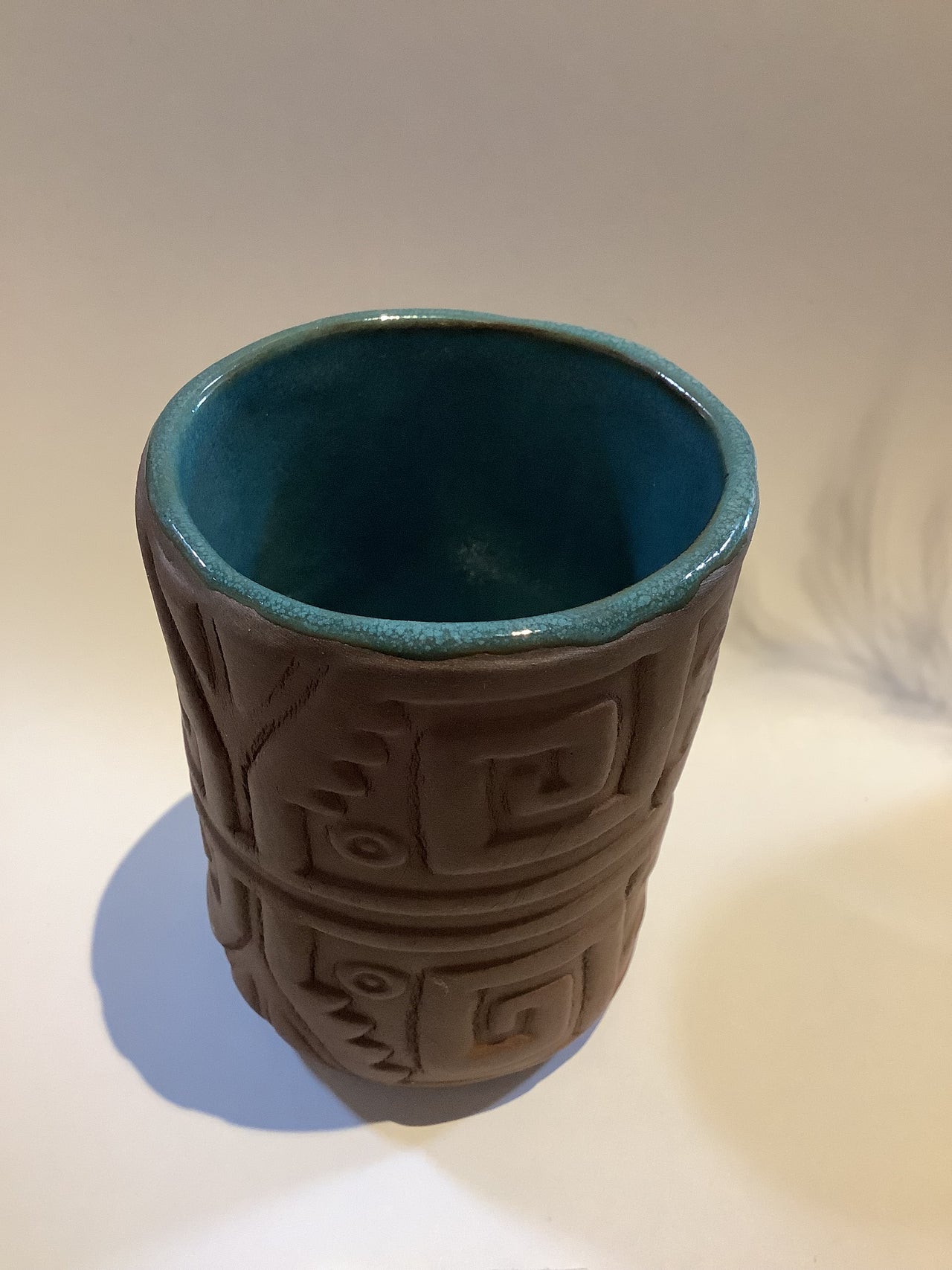 Ceramics By Marissa Wood - Ceramic Tea Cup - Blue & Brown