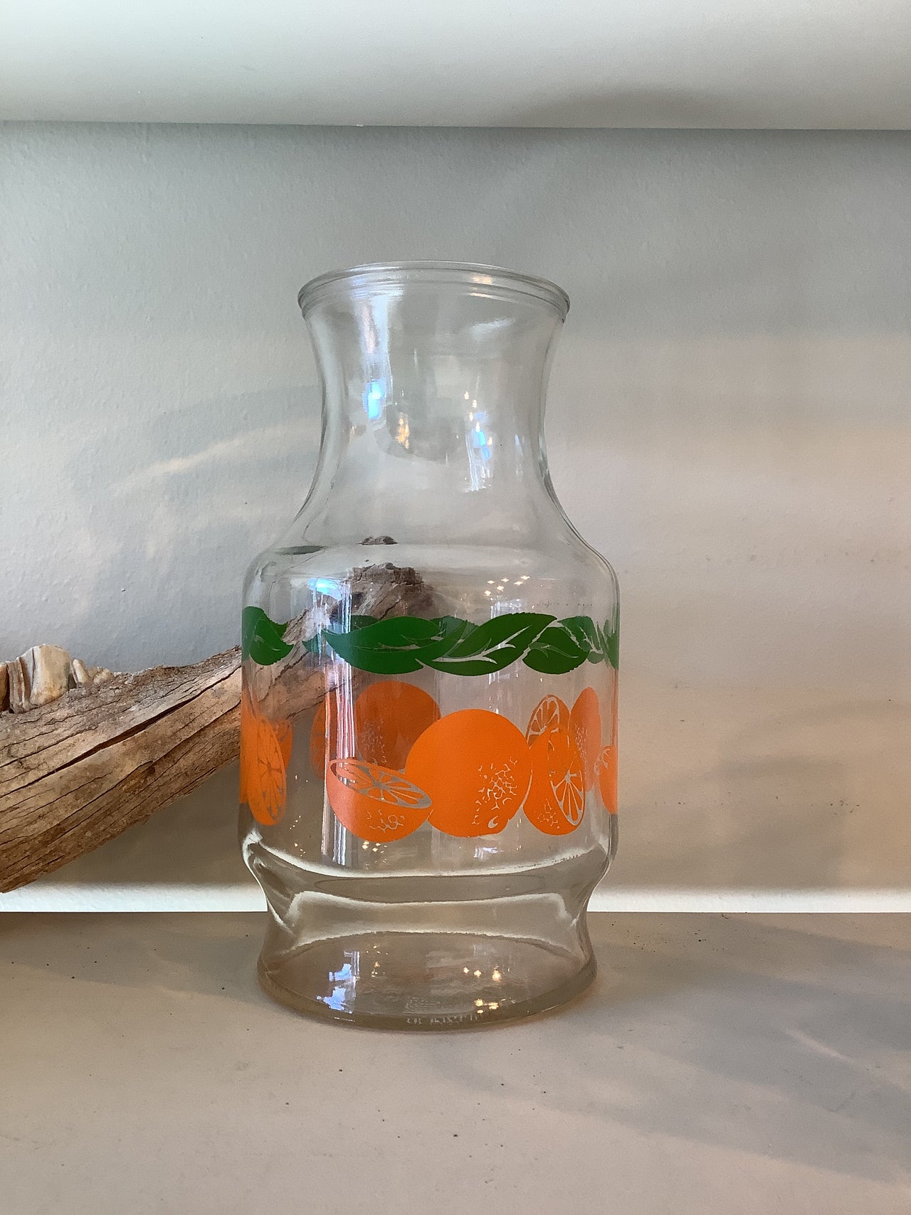 Vintage Glassware -  Vintage Anchor Hocking Glass Orange Juice Pitcher