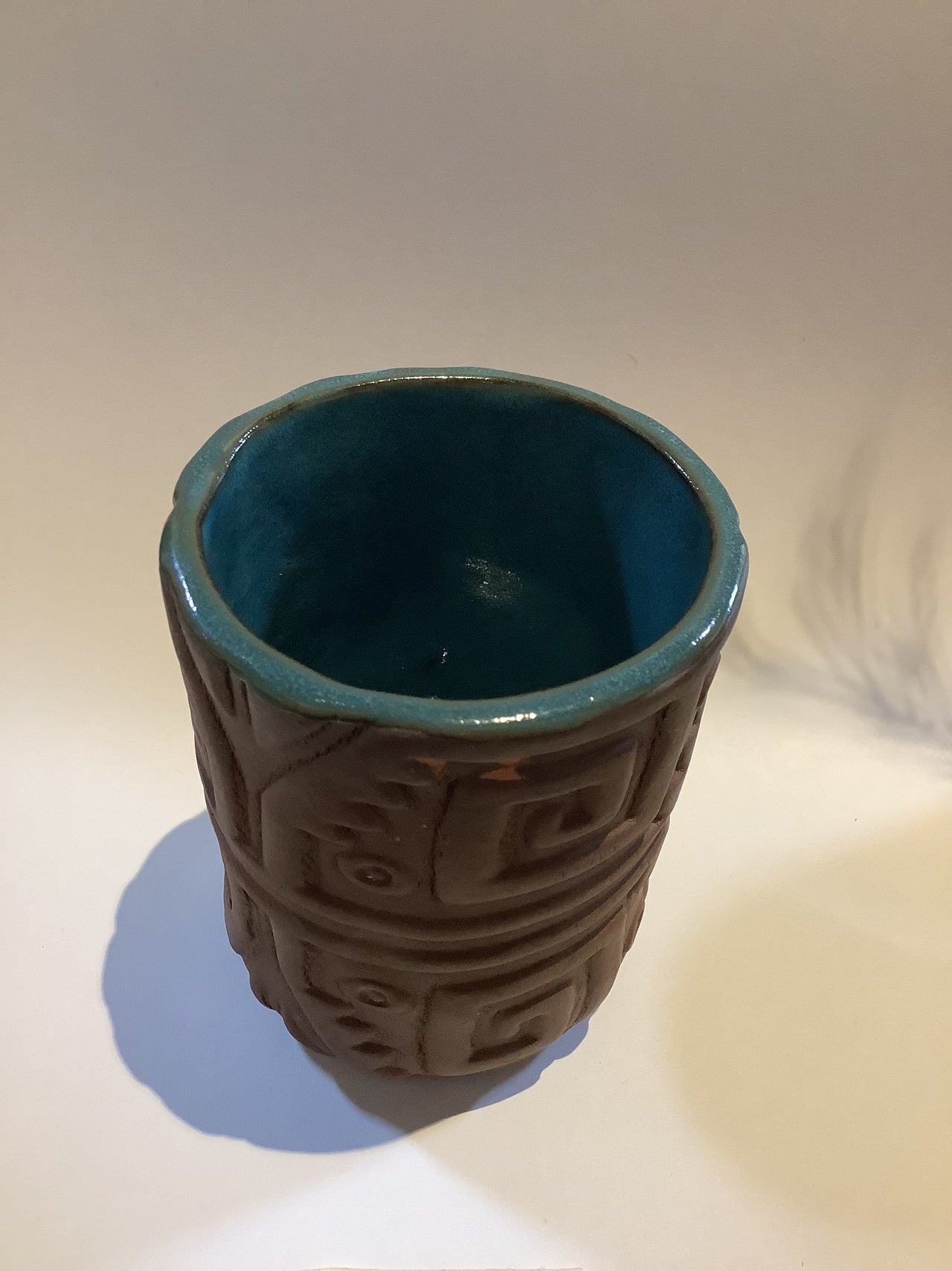Ceramics By Marissa Wood - Ceramic Tea Cup - Blue & Brown