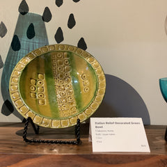 Clay + Coda - Mid Century Italian Relief Decorated Green Bowl