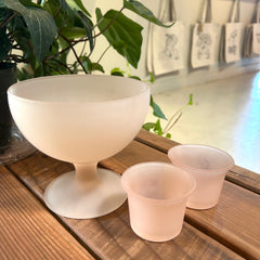 Flyby - Vintage Frosted Peach\Pink Glassware Set