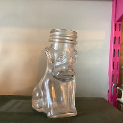Vintage Glassware -  Vintage Glass Dog bottle