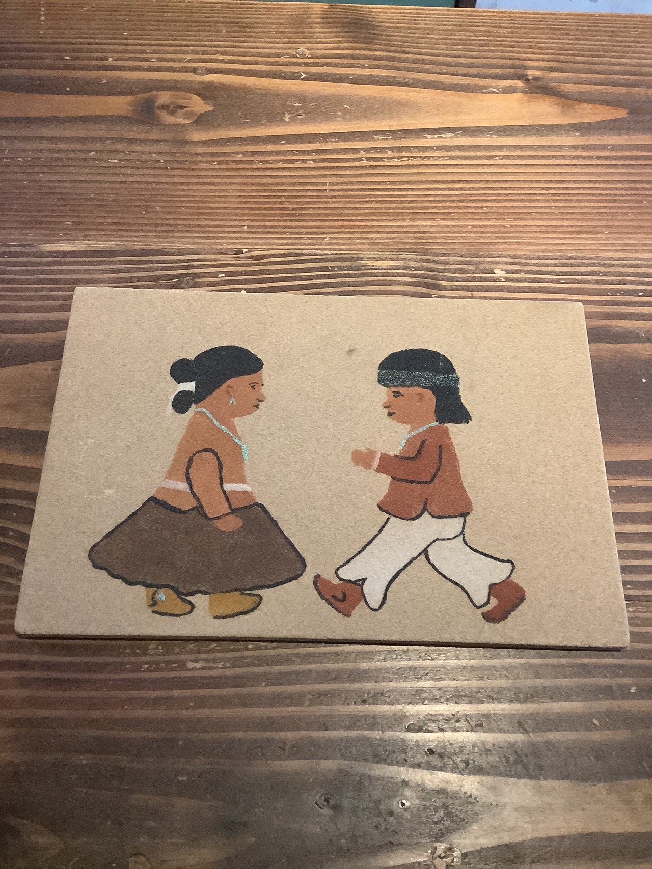 Flyby Provisions - Vintage Art - Native American Sand painting 80s/90s