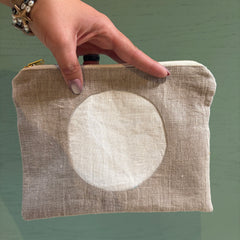 Circle Linen Zipper Pouch - Danica Favorito