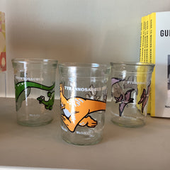 Flyby Provisions - Vintage Glassware - Vintage Welches Dinosaur Glass Cups