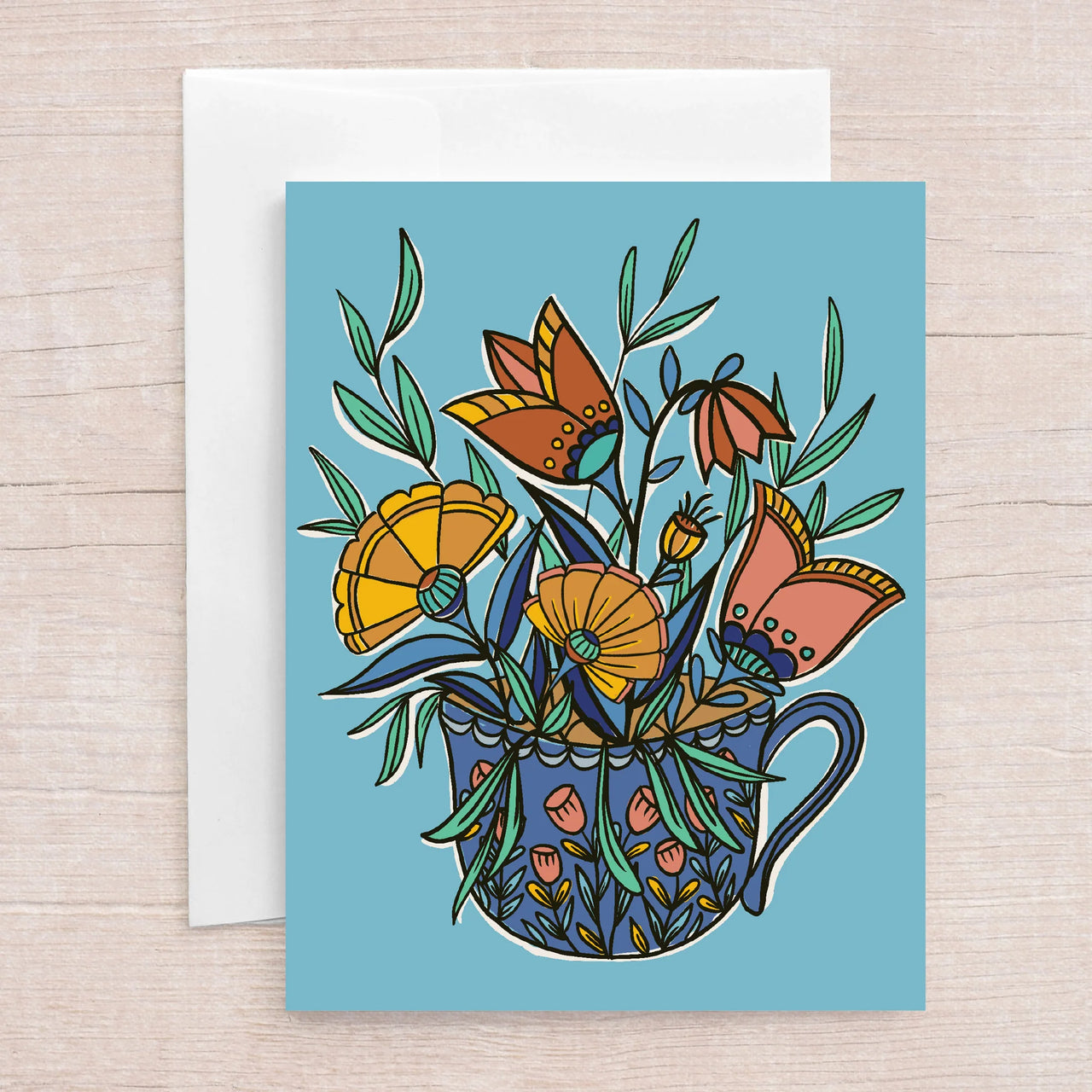 Jen Fox - Teacup Bouquet Card