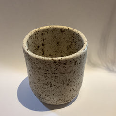Ceramics By Marissa Wood - Ceramic Tea Cup - White & Brown Speckles